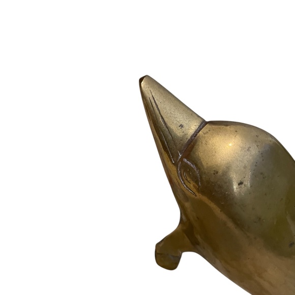 Vintage Mid Century Modern Solid Brass Dolphin Figurine, - Picture 8 of 10